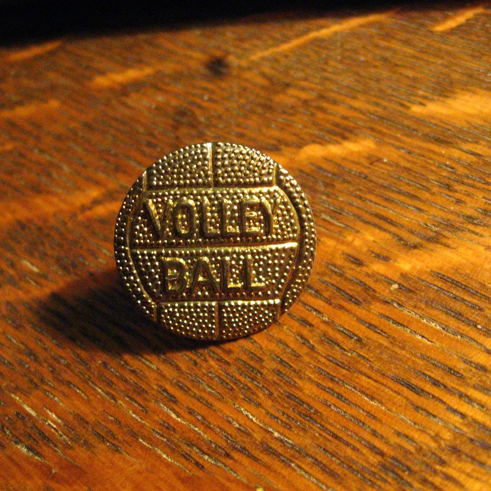 Volleyball Varsity Letterman Jacket Vintage Pin Gem